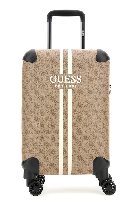 Reducere  RESIGILAT: Guess, Troler cu imprimeu logo, Alb, Camel