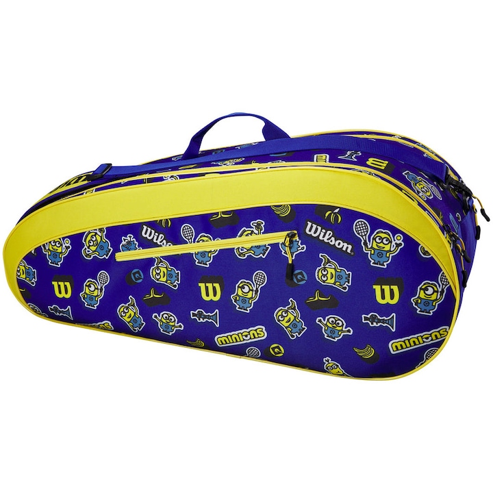 Reducere  RESIGILAT: Geanta tenis camp Wilson Minions v3.0 Team 6, albastru/galben