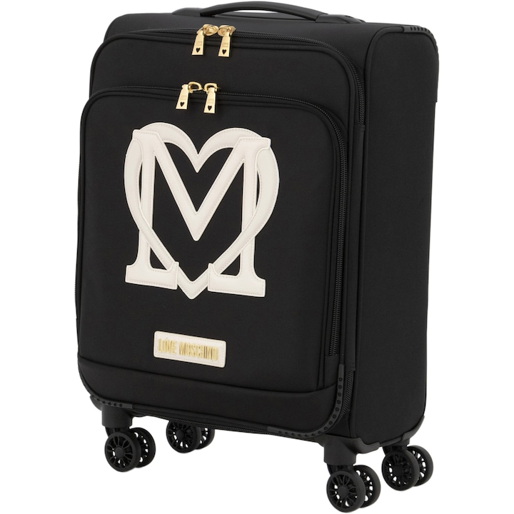 Reducere  RESIGILAT: Troler Love Moschino, Negru-Alb, 55x45x25