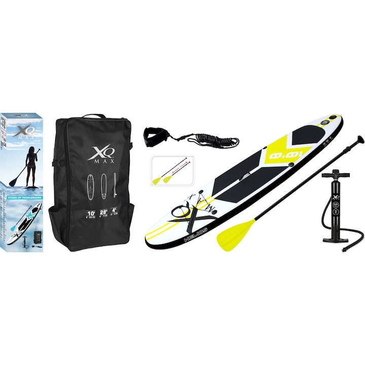 Reducere  RESIGILAT: Placa gonflabila de stand-up paddle XQMAX SUP, 305x71x10 cm, galben/negru