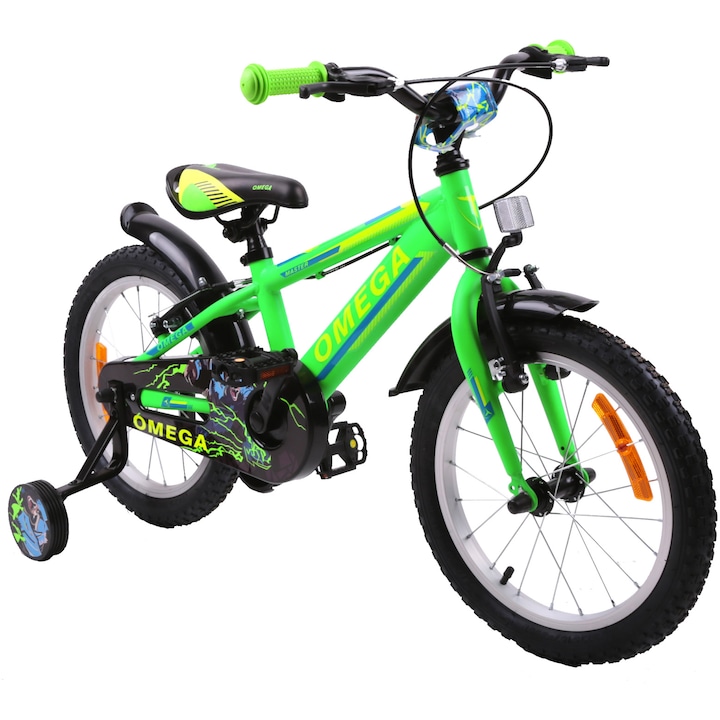 Reducere  RESIGILAT: Bicicleta copii Omega Master, 12″, verde