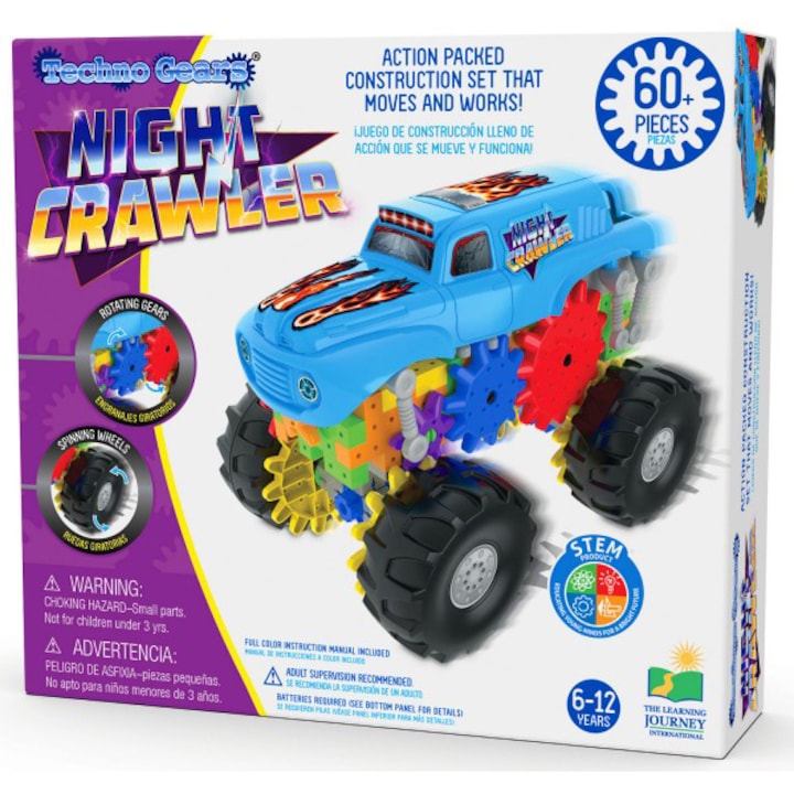 Reducere  RESIGILAT: Set de constructie The Learning Journey – Techno Gears, Night Crawler, 60 piese