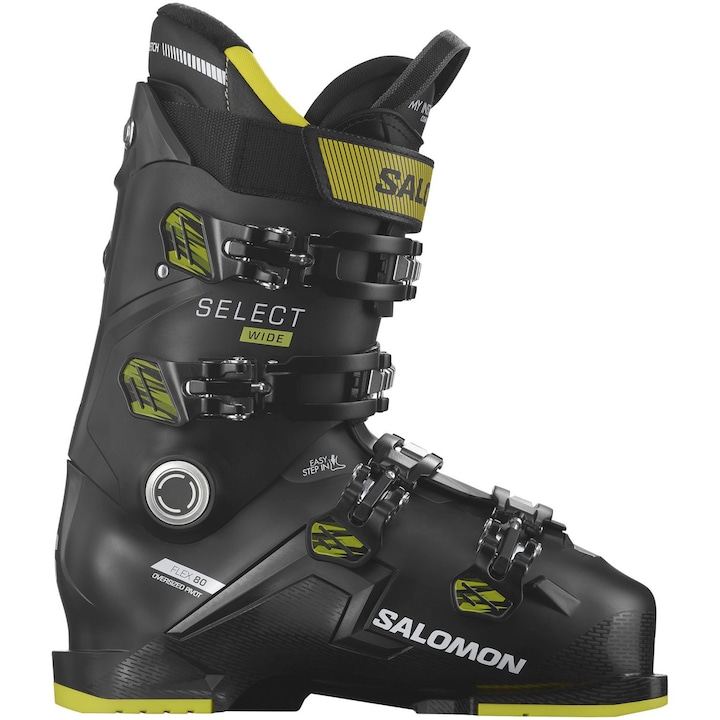 Reducere  RESIGILAT: Clapari ski Salomon Select 80 Wide, marime 44/45-mondo 28/28.5, negru/verde