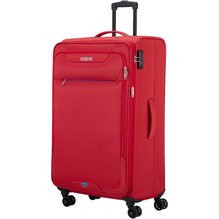 Reducere  RESIGILAT: Troler American Tourister Street Roll 68 cm, expandabil, spinner, TSA, material textil, rosu