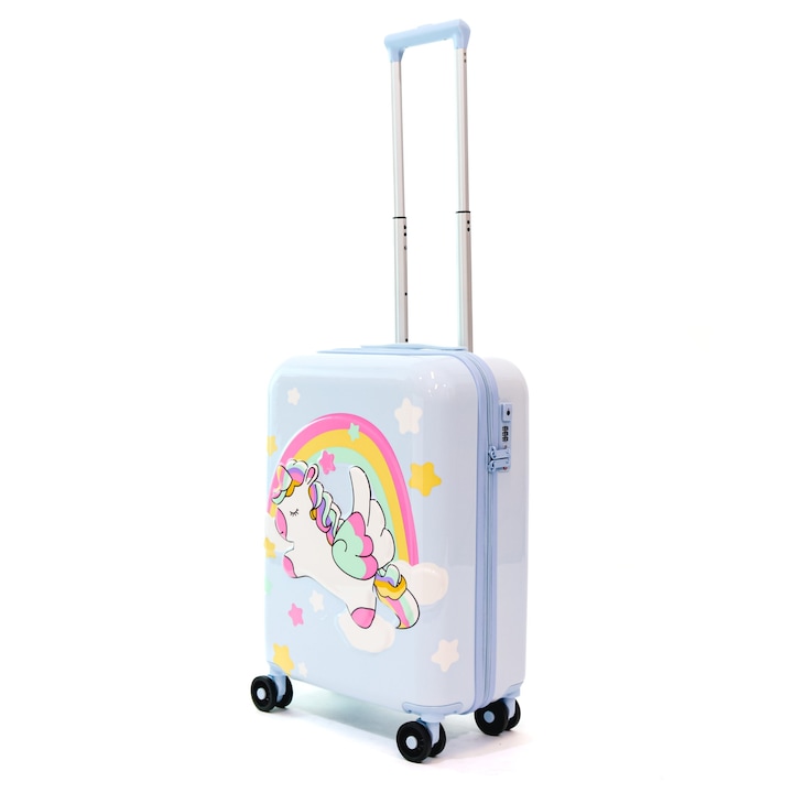 Reducere  RESIGILAT: Troler Ella Icon Unicorn, pentru copii, 55x24x40 cm, bleu