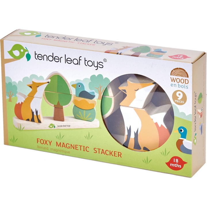 Reducere  RESIGILAT: Puzzle din lemn Tender Leaf Toys – Vulpea in padure, 9 piese