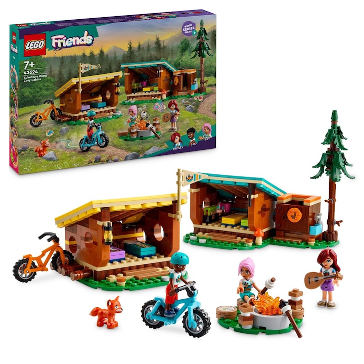 Reducere  RESIGILAT: LEGO® Friends – Cabane confortabile in tabara de aventuri 42624, 437 piese