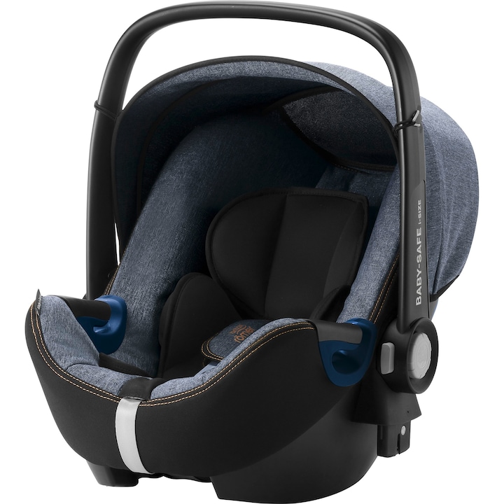 Reducere  RESIGILAT: Cos auto i-Size Britax Romer Baby Safe 2 Blue Marble, 40-83 cm, Albastru/Negru