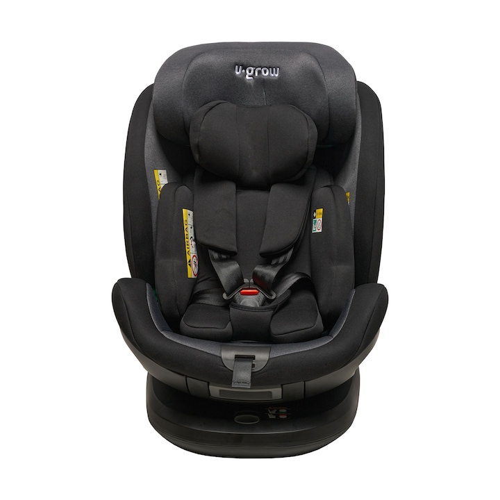 Reducere  RESIGILAT: Scaun auto pentru copii U-grow Black, I-Size, R 129, rotativ 360 grade, cu isofix, 40-150 cm