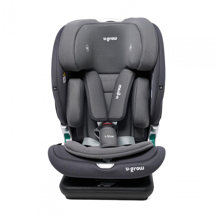 Reducere  RESIGILAT: Scaun auto pentru copii U-Grow Goldfix Plus, I-Size, R129, cu isofix, 76-150 cm, boxa bluetooth, gri