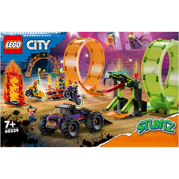 Reducere  RESIGILAT: LEGO® City – Arena de cascadorii cu doua bucle 60339, 598 piese