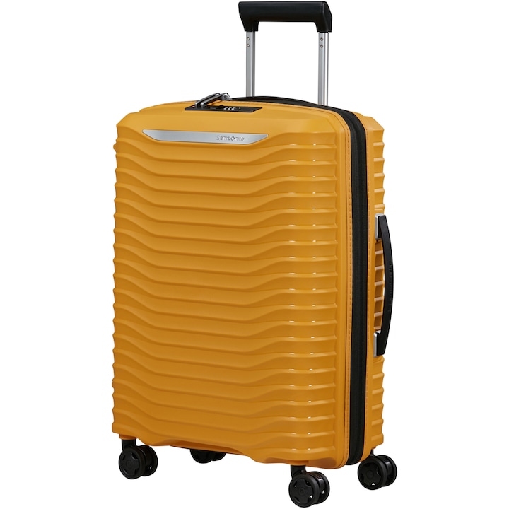 Reducere  RESIGILAT: Troler cabina extensibil Samsonite Upscape Spinner, USB, 55x40x20/23 cm, 39/45 litri, galben