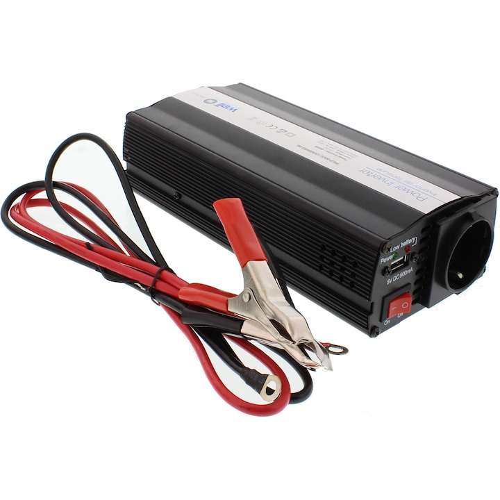 Reducere  RESIGILAT: Invertor de tensiune Well, 600W, 12V, USB