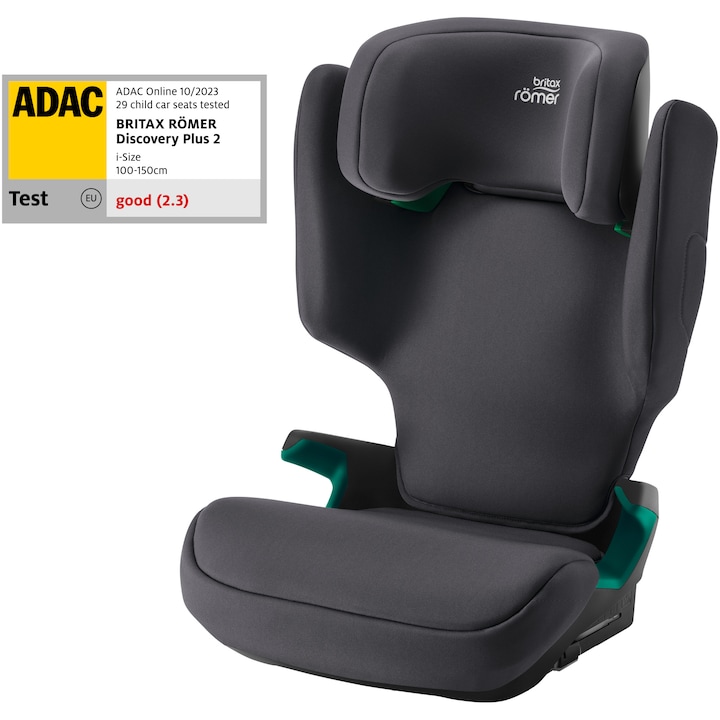 Reducere  RESIGILAT: Scaun auto cu isofix pentru copii Britax Romer, Discovery Plus 2, Midnight Grey, 3.5-12 ani, 100-150 cm, 15-36 kg, testat ADAC