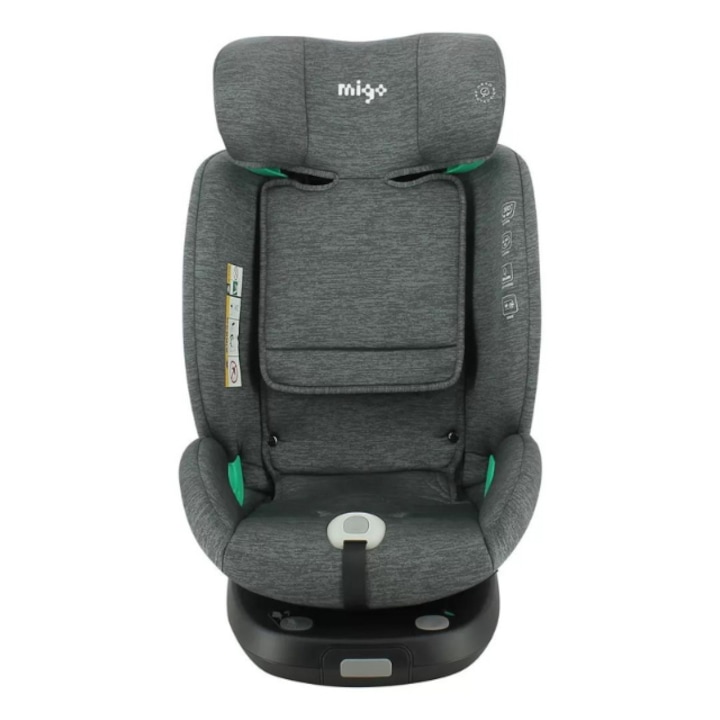 Reducere  RESIGILAT: Scaun auto pentru copii cu Isofix MIGO LEGEND I-Size, 0 – 12 ani, 40 – 150 cm, rotire 360, Gri