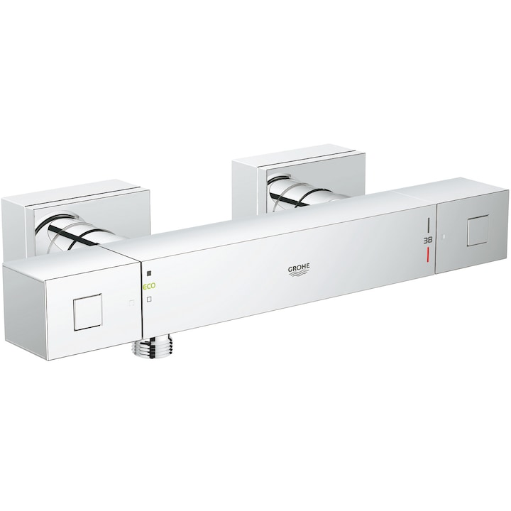 Reducere  RESIGILAT: Baterie de dus Grohe Grohtherm Cube 34488000, 1/2”, termostat, aparent, protectie oparire, filtru impuritati, limitator, Crom