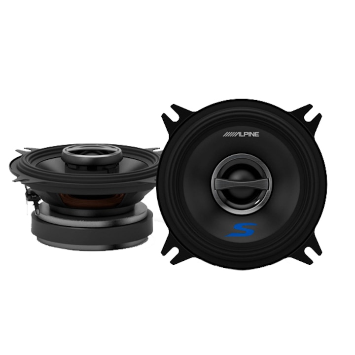 Reducere  RESIGILAT: Set difuzoare auto coaxial Alpine S-Series, S-S40, 4″ (10 cm), 2 cai, 4 ohm, 140 W, 45W RMS