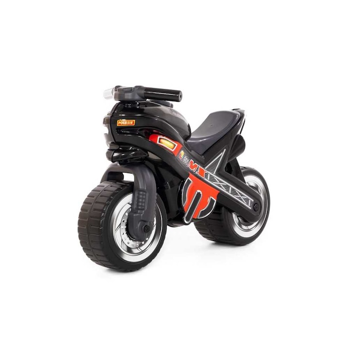 Reducere  RESIGILAT: Motocicleta ride-on Polesie – MX-On, neagra, 70 x 30 x 49.3 cm