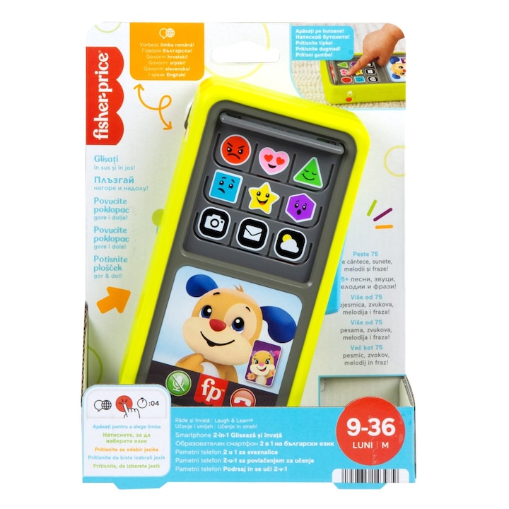 Reducere  RESIGILAT: Jucarie bebelusi Fisher Price – Laugh&Learn, Smartphone, 2 in 1, lb. romana