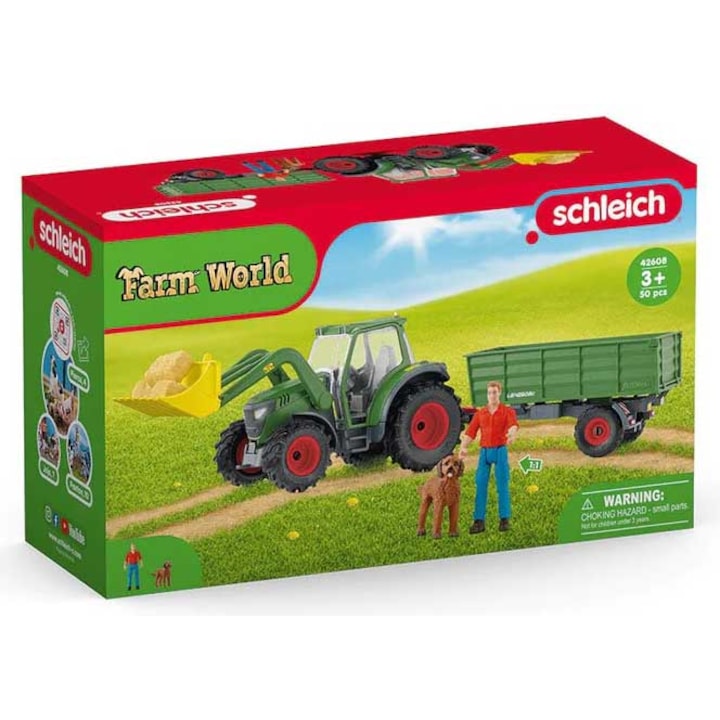 Reducere  RESIGILAT: Set de joaca Schleich, Farm World, Tractor cu remorca