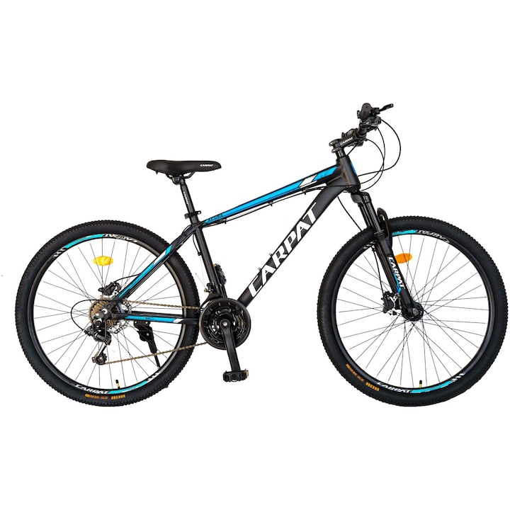 Reducere  RESIGILAT: Bicicleta MTB Carpat Acura C2799H, 27.5 inch, 21 viteze, cadru aluminiu, frane hidraulice, negru/albastru/alb