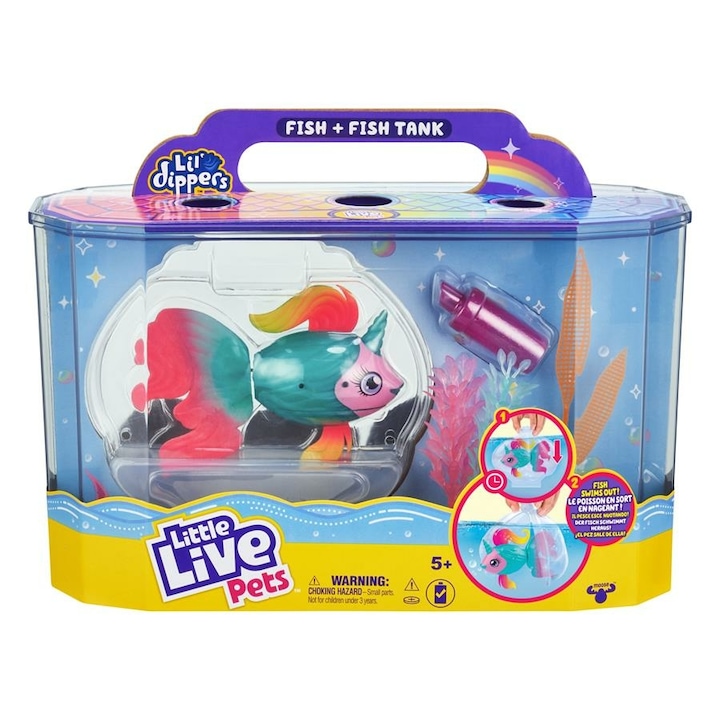 Reducere  RESIGILAT: Set de joaca interactiv Little Live Pets – Lil’ Dippers, Peste in acvariu