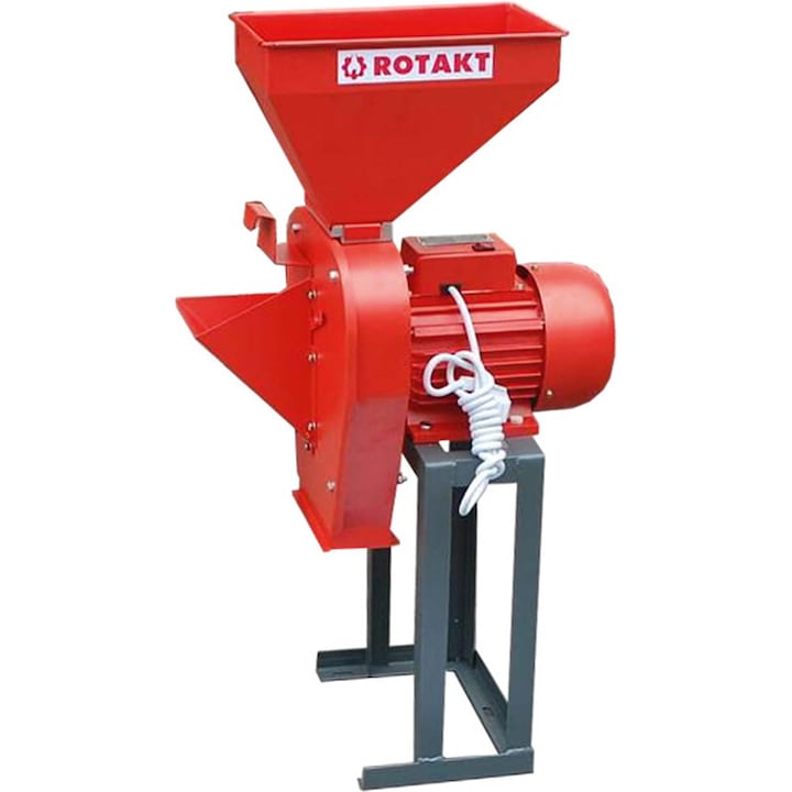 Reducere  RESIGILAT: Moara electrica cu ciocanele Rotakt ROMCF-DQ23-2,1100 W,2800 rpm,4 ciocanele,3 site, capacitate maxima de macinare 120 kg/h, grau, secara, ovaz, orez, fasole, arahide, porumb, alte cereale, suport inlcus