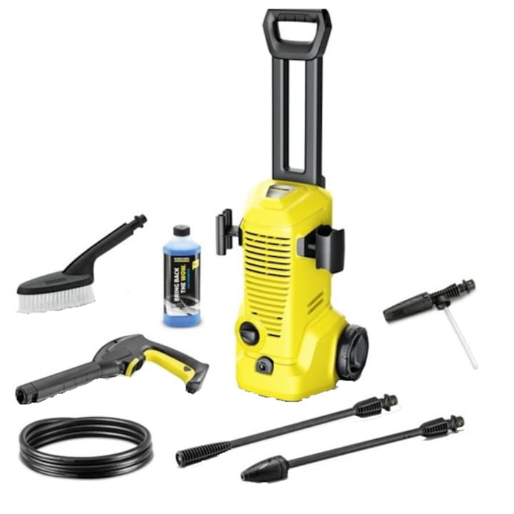 Reducere  RESIGILAT: Aparat de spalat cu presiune Karcher K 2 Premium Car, 1400 W, 110 bar, 360 l/h debit, furtun de presiune 4 m, pistol de inalta presiune G 120 Q, set curatare auto: perie pentru spalare, duza pentru spumare, detergent auto 0.5 l