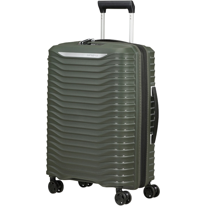 Reducere  RESIGILAT: Troler cabina extensibil Samsonite Upscape Spinner, USB, 55x40x20/23 cm, 39/45 litri, gri