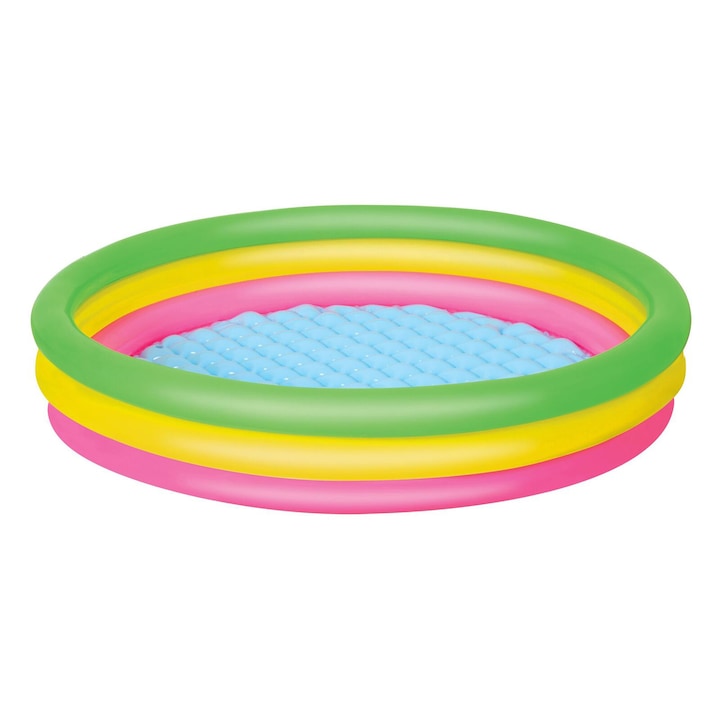 Reducere  RESIGILAT: Piscina pentru copii Bestway, cu 3 inele colorate, 152 cm x 30 cm