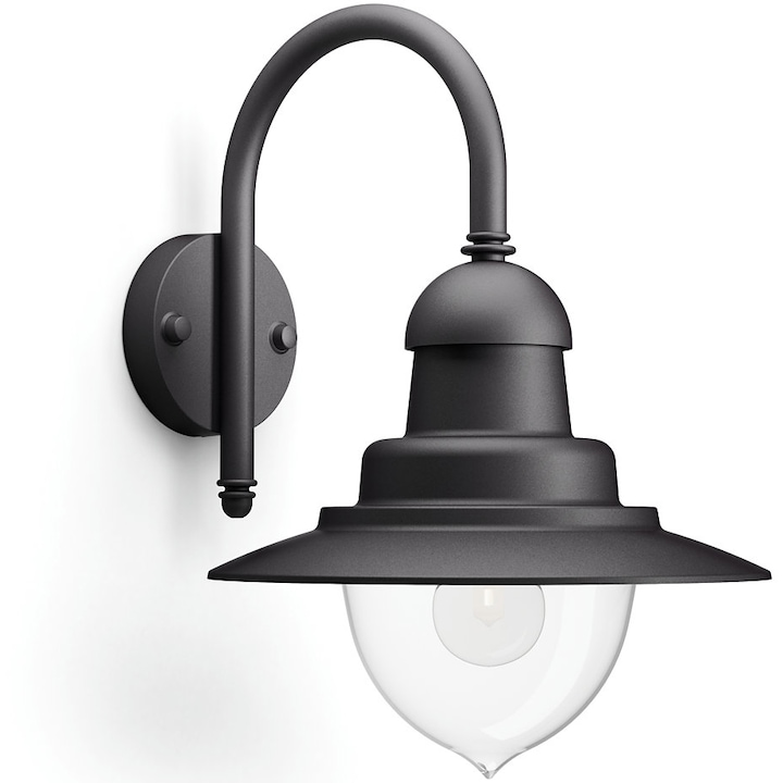 Reducere  RESIGILAT: Aplica exterior Philips Raindrop, E27, IP44, 42.8cm, Aluminiu, Negru