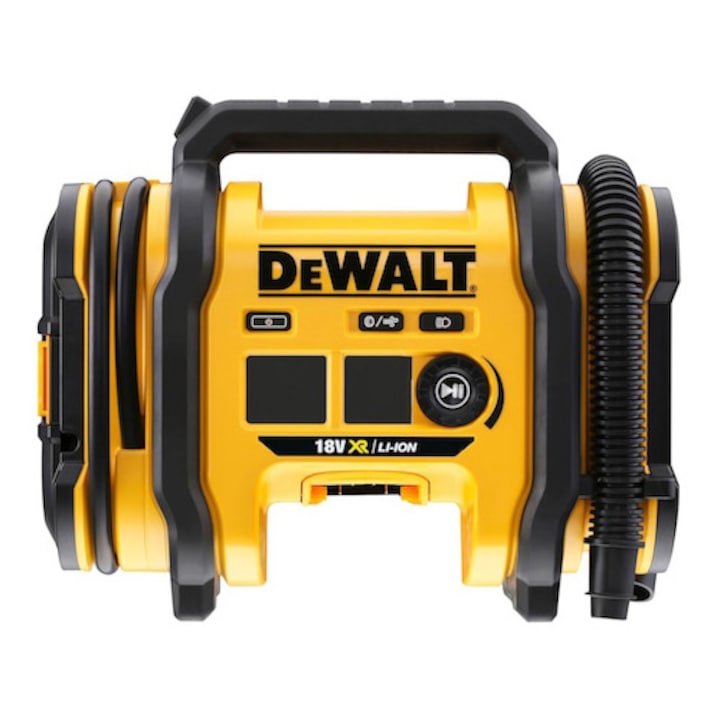 Reducere  RESIGILAT: Compresor auto DeWALT DCC018N, 11bar/160PSI, alimentare 12V , adaptor bricheta sau acumulator Li-Ion XR 18V , debit aer maxim 14.7L/min, display LED, lanterna , nu include acumulatorul