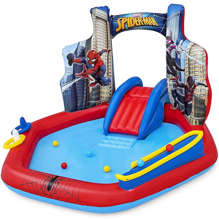 Reducere  RESIGILAT: Piscina gonflabila Bestway – Spider-Man, 211 x 206 x 127 cm