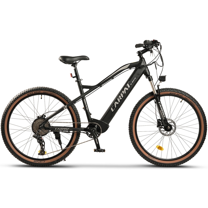 Reducere  RESIGILAT: Bicicleta Electrica MTB (E-Bike) Carpat C275H7E 27.5″, negru/gri