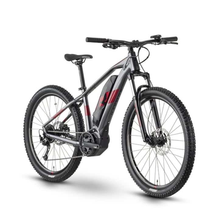 Reducere  RESIGILAT: Bicicleta Electrica Raymon HardRay E 3.0 – 29 Inch, XL, Gri-Rosu