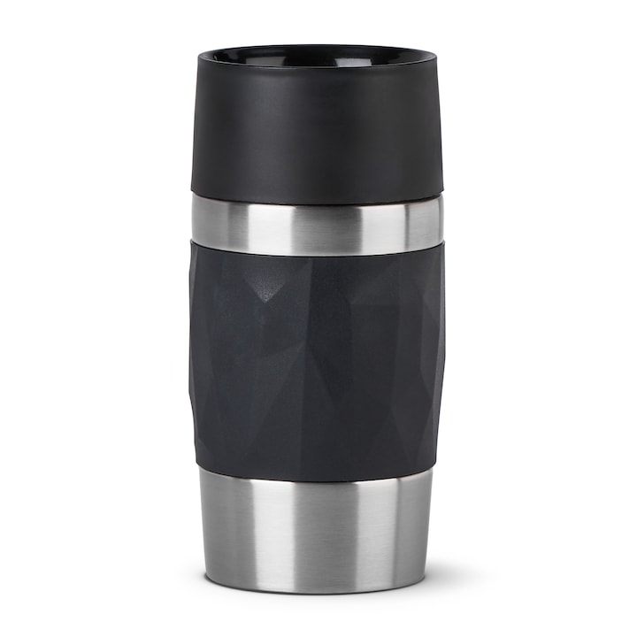 Reducere  RESIGILAT: Cana termos calatorie Tefal Travel Mug Compact, 0.3L, sistem 360°, negru