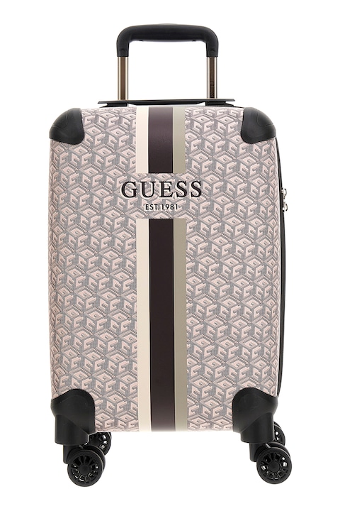 Reducere  RESIGILAT: Guess, Troler de piele ecologica cu imprimeu logo Wilder, Negru, Maro taupe deschis, Roz prafuit