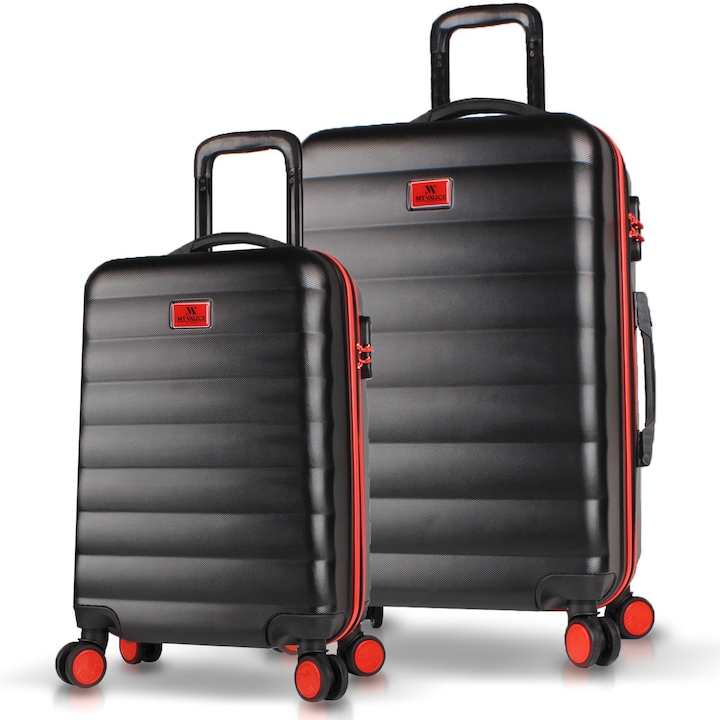 Reducere  RESIGILAT: Set trolere MYVALICE CRSKOGLD, 65 x 42 x 28 & 57 x 34 x 23, Negru