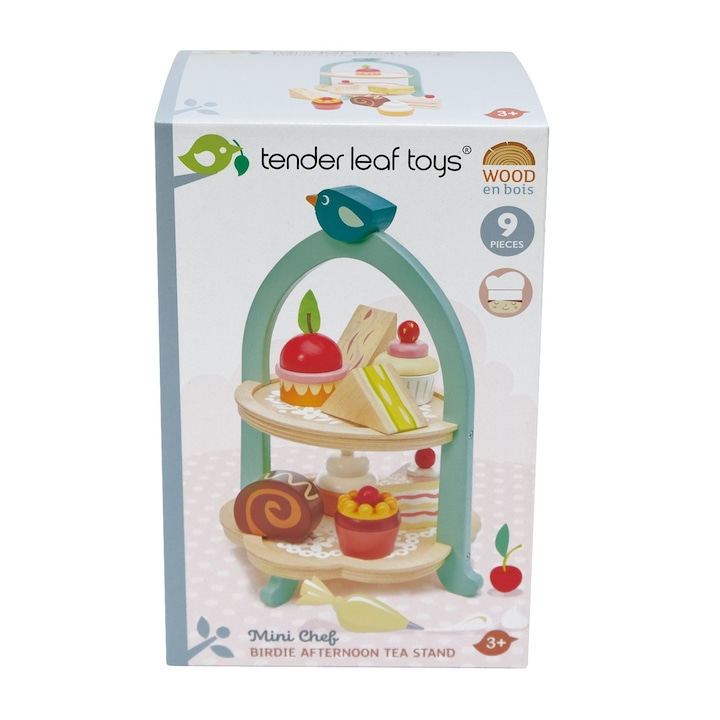 Reducere  RESIGILAT: Set de joaca din lemn Tender Leaf Toys – Stand pentru prajituri, 9 piese