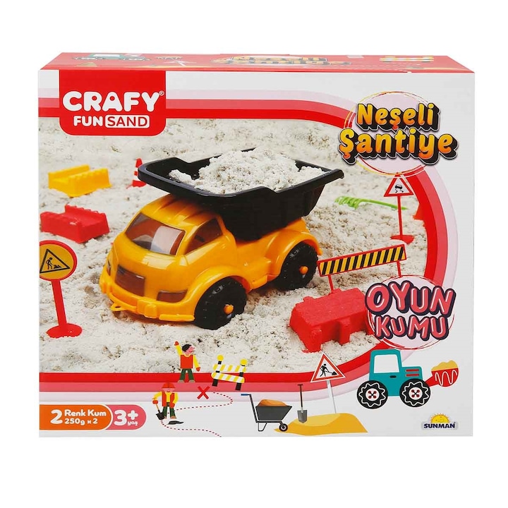 Reducere  RESIGILAT: Set Crafy Fun Sand – Santier constructie, 14 piese