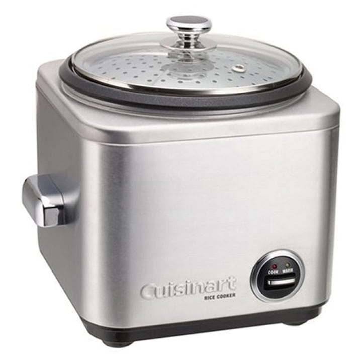 Reducere  RESIGILAT: Aparat multifunctional pentru orez si gatire la aburi Cuisinart CRC800E, 650W, fara PFOA, 1.4L, functie de mentinere la cald, Argintiu