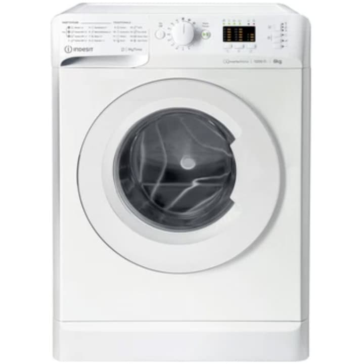 Reducere  RESIGILAT: Masina de spalat rufe Slim Indesit New MyTime MTWSA61294WEE, 6kg, 1200 rpm, Clasa energetica C, Fast Cycles, Motor Inverter, Display LED+, Alb