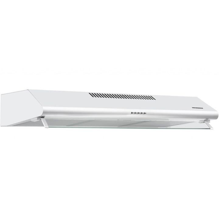 Reducere  RESIGILAT: Hota traditionala Heinner HCH-490-WH, 2 motoare, Putere de absorbtie 304.5 m3/h, Lumina LED, 3 trepte de viteza, 90 cm, Alb