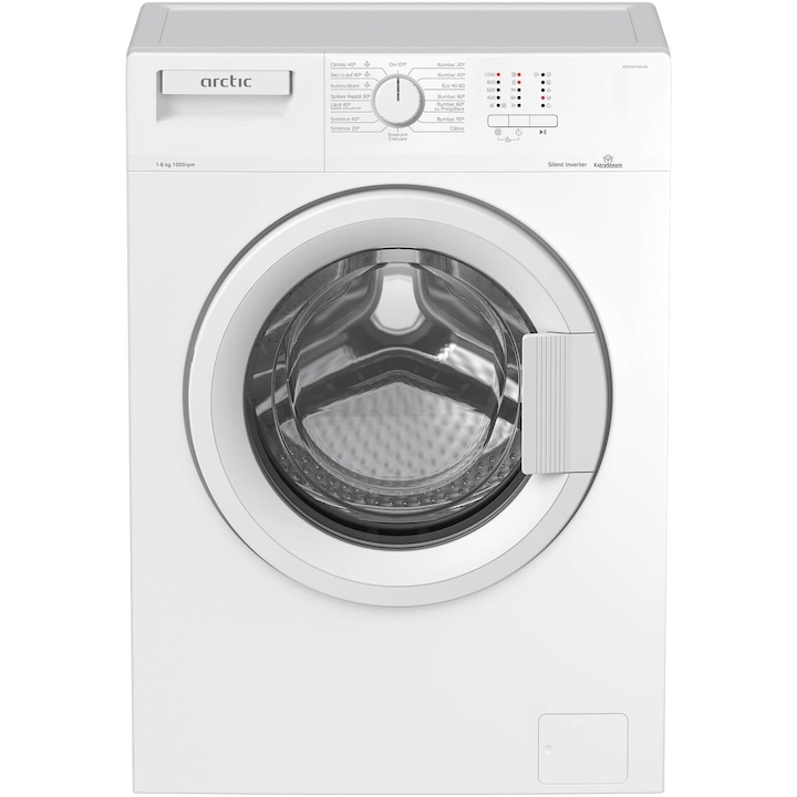 Reducere  RESIGILAT: Masina de spalat rufe Slim Arctic APL61014XLW0, 6 Kg, 1000 RPM, Clasa D, Motor Silent Inverter, ExtraSteam, Prewash, Fast+, Smart Sensors, Extra Rinse, Child Lock, Anticrease, Digital Display, Alb