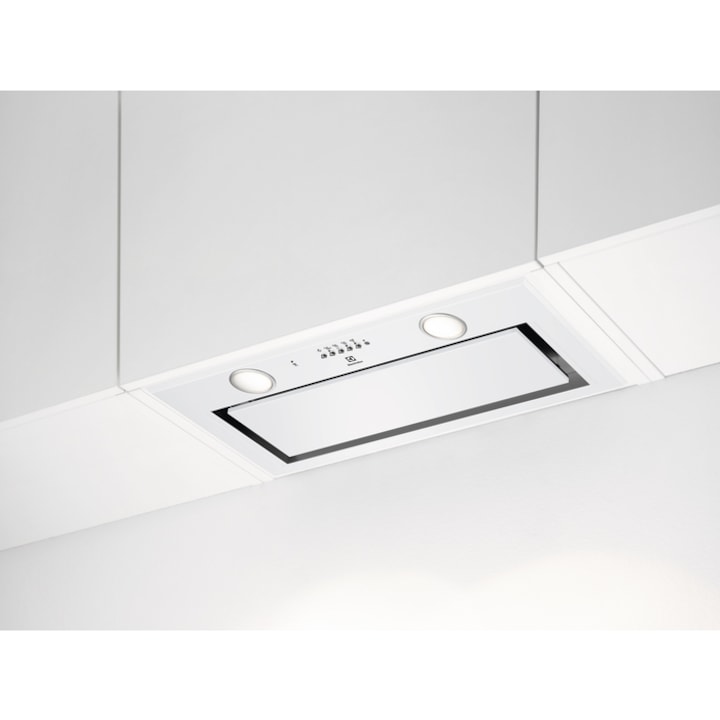 Reducere  RESIGILAT: Hota incorporabila Electrolux LFG716W, Putere de absorbtie 700 mc/h, Conectivitate plita, Iluminare LED, Clasa A, 54 cm, Alb