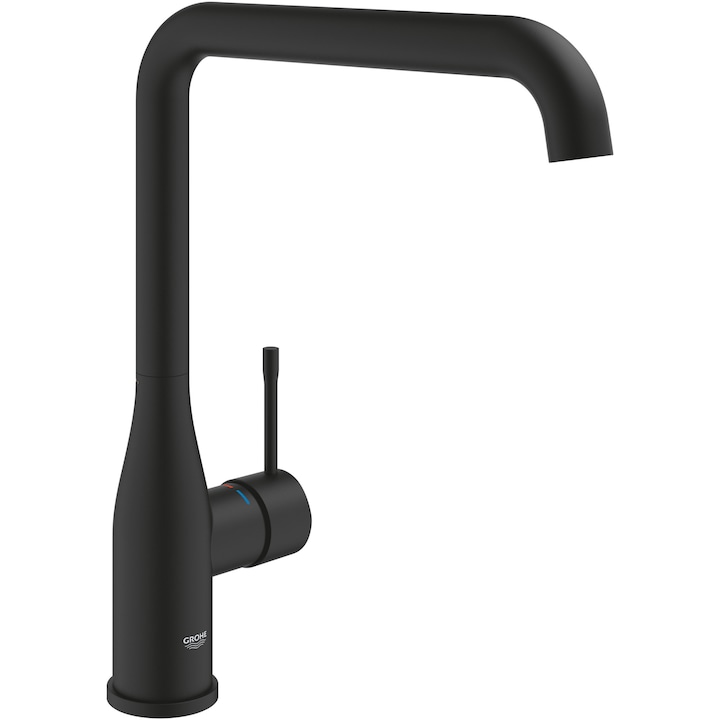 Reducere  RESIGILAT: Baterie de bucatarie Grohe Essence 30505KF0, 3/8”, tip L, pipa inalta, pivotanta, mat, Negru