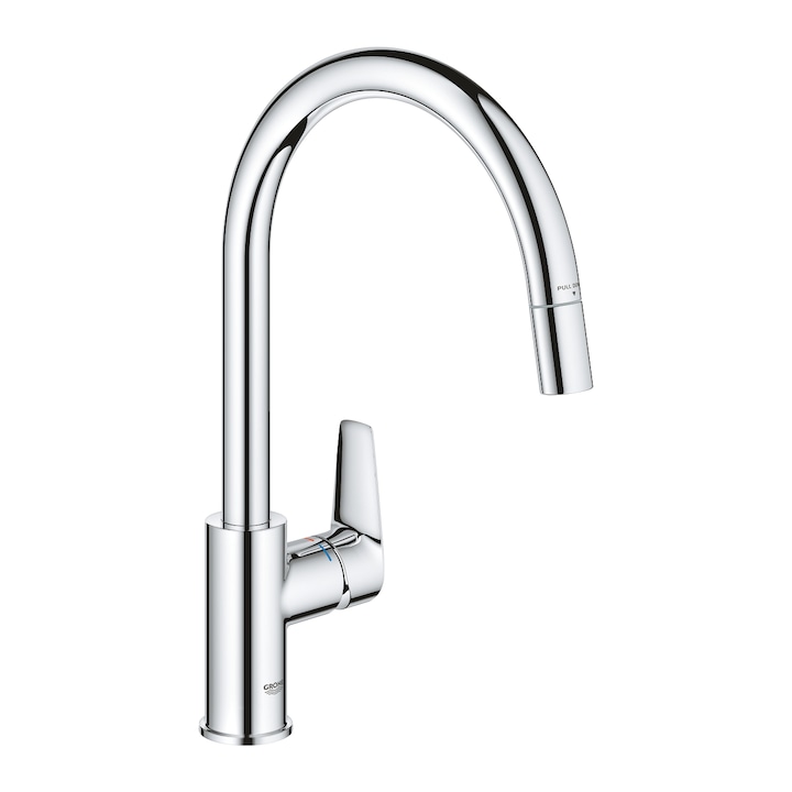 Reducere  RESIGILAT: Baterie bucatarie Grohe StartEdge 30550000, 3/8”, inalta, tip C, dus extractabil, crom