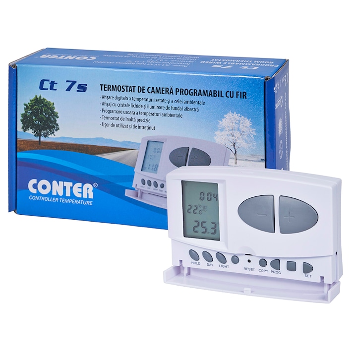 Reducere  RESIGILAT: Termostat electronic programabil Conter CT7S, cu fir