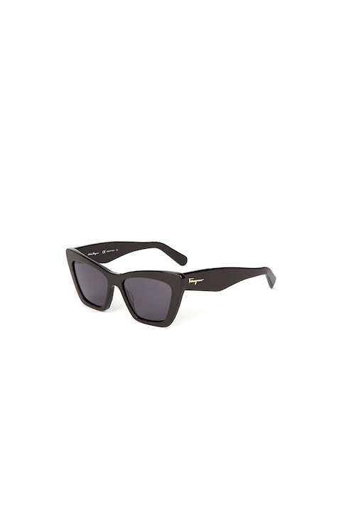 Reducere  RESIGILAT: Salvatore Ferragamo – Ochelari de soare cat-eye, Negru, 55-17-145 Standard