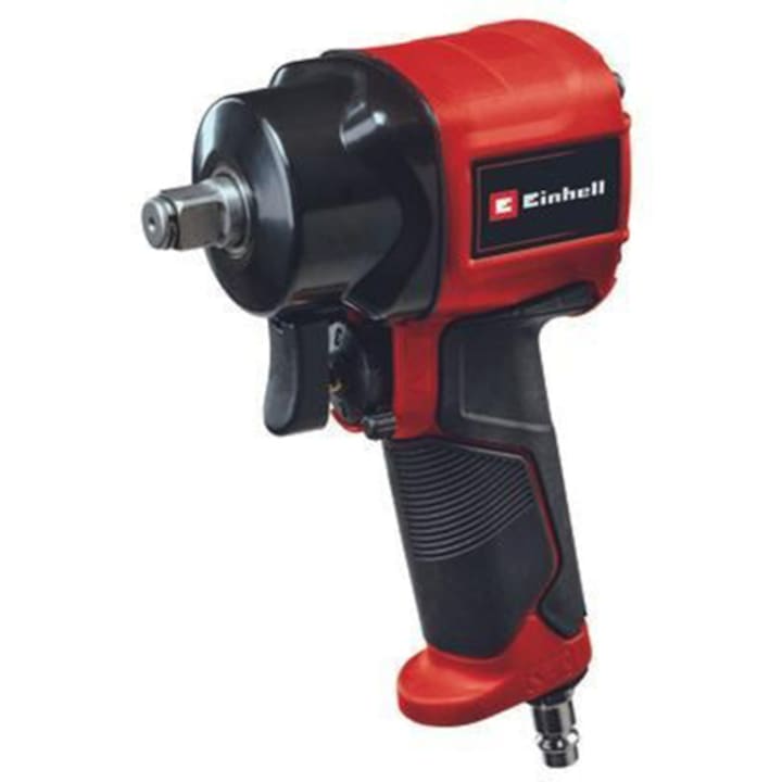 Reducere  RESIGILAT: Cheie pneumatica cu impact Einhell TC-PW 610 Compact, max. 8 bar, cuplu maxim 610 Nm, 1/2″, valiza de transport, tubulare 17/19/21 mm